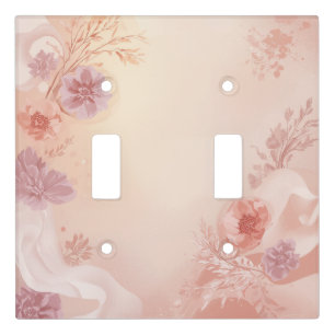 Soft Dusty Rose Floral Silk Abstract Light Switch Cover