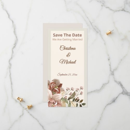 Soft Dusty Rose Floral Wedding Save The Date