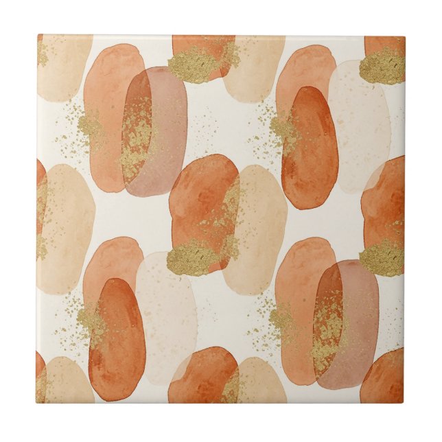 Soft Earthy Abstract (5) Ceramic Tile (Front)