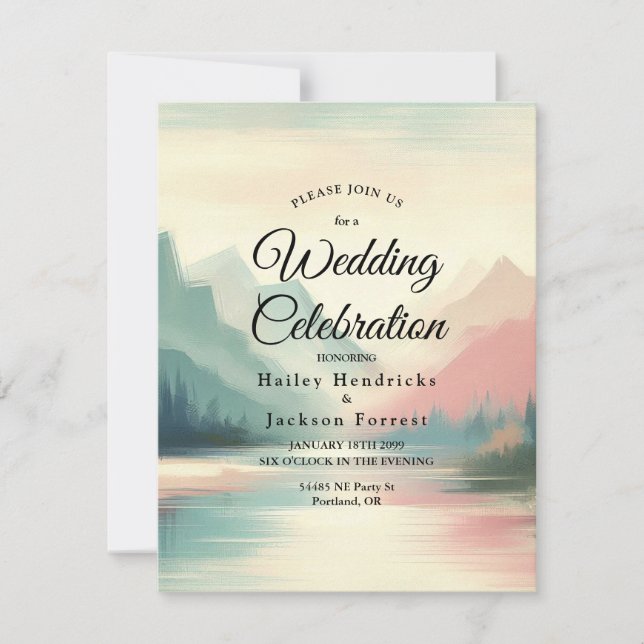 Soft Echoes of the Mountains Invitation (Front)