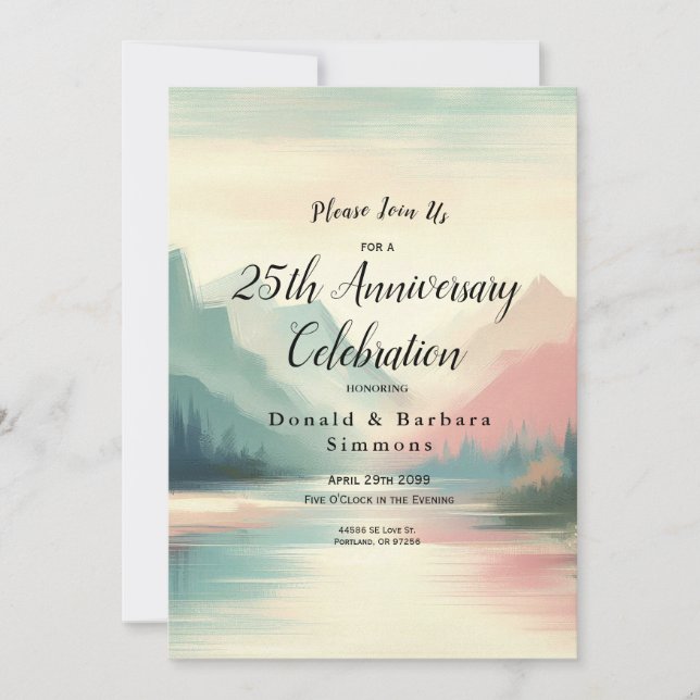 Soft Echoes of the Mountains Invitation (Front)