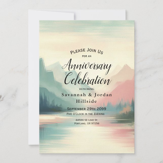 Soft Echoes of the Mountains Invitation (Front)