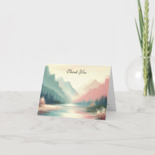 Soft Echoes of the Mountains Letterpress Thank You Card
