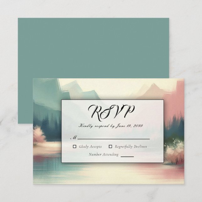 Soft Echoes of the Mountains RSVP Card (Front/Back)