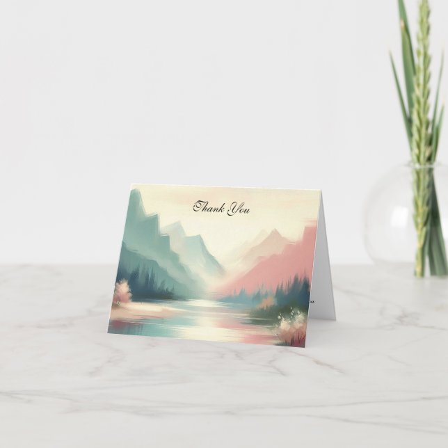 Soft Echoes of the Mountains Thank You Card (Front)
