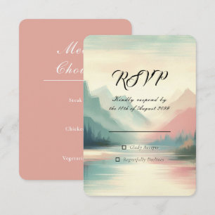 Soft Echoes of the Mountains Wedding RSVP Card