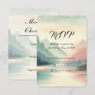 Soft Echoes of the Mountains Wedding RSVP Card