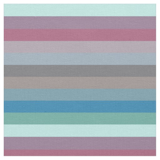 Soft Eclectic Muted Pastel & Jewel Stripe Pattern Fabric