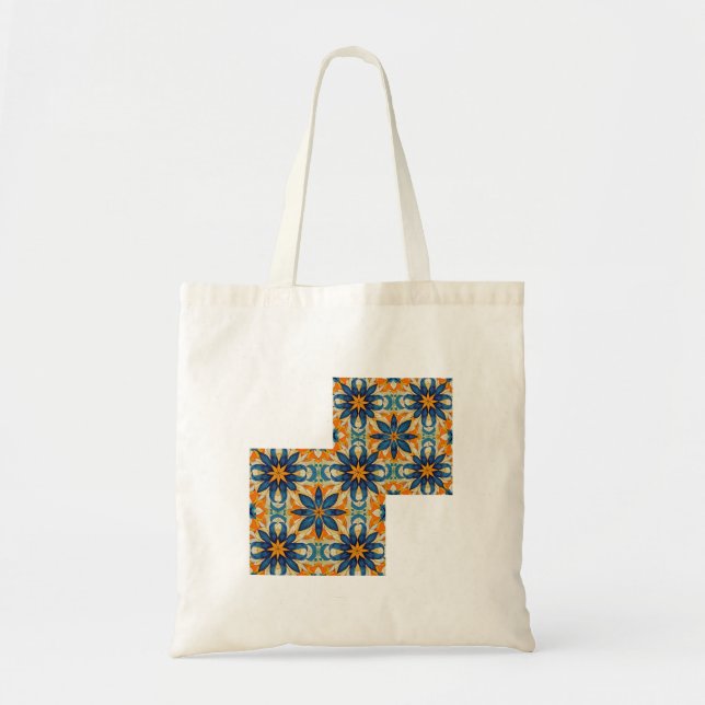 Soft eco bag with geometric pattern (Front)
