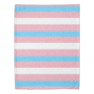 Soft-Edged Transgender Pride Flag Colors Stripes Duvet Cover