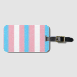 Soft-Edged Transgender Pride Flag Colors Stripes Luggage Tag