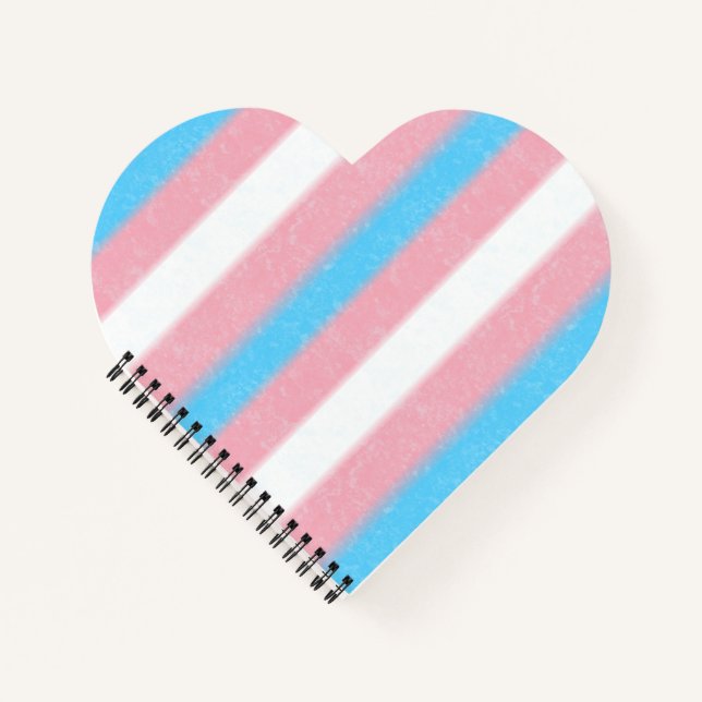 Soft-Edged Transgender Pride Flag Colors Stripes Notebook (Front)