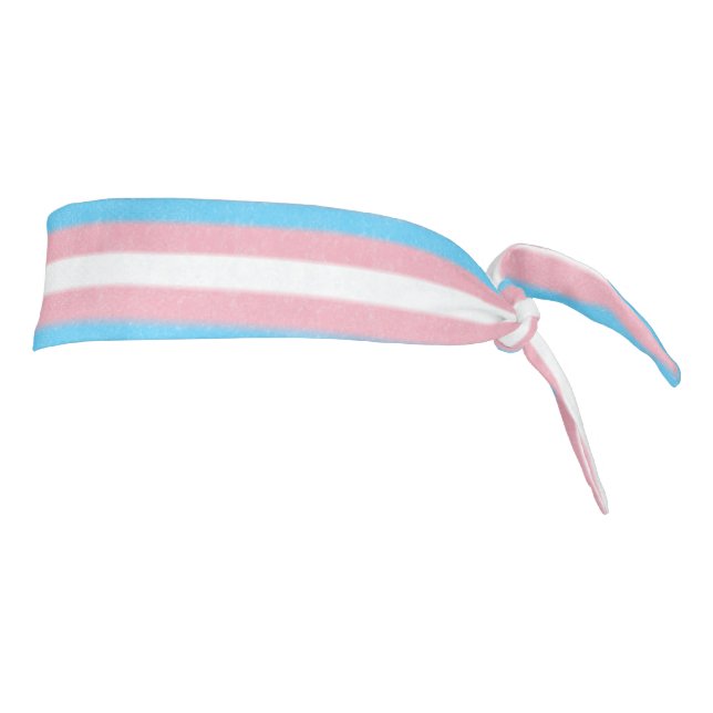 Soft-Edged Transgender Pride Flag Colors Stripes Tie Headband (Rotate 90)