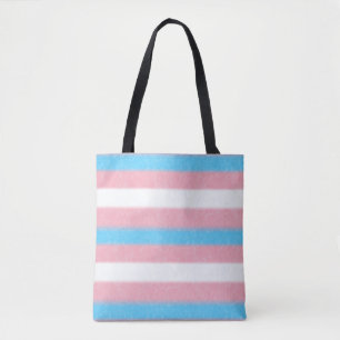 Soft-Edged Transgender Pride Flag Colors Stripes Tote Bag