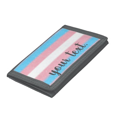 Soft_Edged Transgender Pride Flag Colors Stripes Trifold Wallet