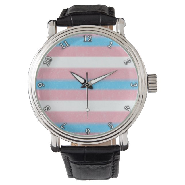 Soft-Edged Transgender Pride Flag Colors Stripes W Watch (Front)