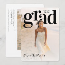 Soft Editorial Grad PhotoPop Graduation Invitation