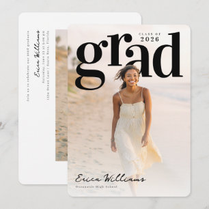 Soft Editorial Grad PhotoPop Graduation Invitation