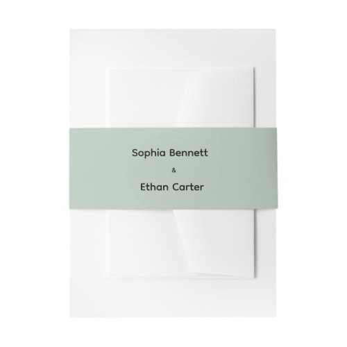 Soft Elegant Aesthetic Classic Minimal Wedding Invitation Belly Band