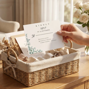 Soft Elegant Aesthetic Classic Minimal Wedding RSVP Card