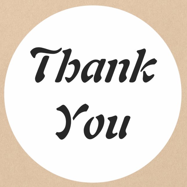 Soft Elegant Calligraphy Thank You Classic Round Sticker (Creator Uploaded)