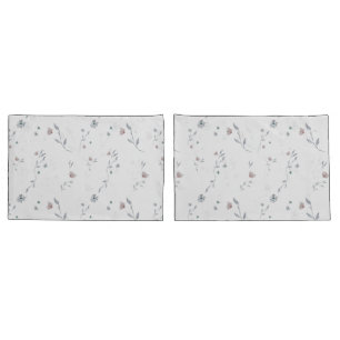 Soft Elegant cottagecore wildflower Florals Pillow Case