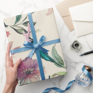 Soft Elegant Handpainted Floral Wedding & Bridal Wrapping Paper