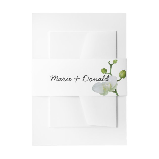 Soft Elegant Orchid Invitation Belly Band (Front Example)