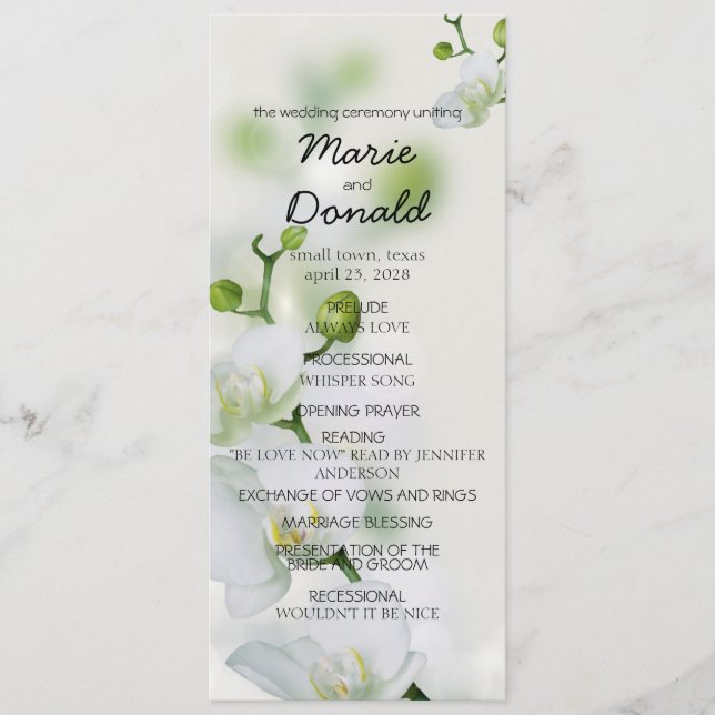 Soft Elegant Orchid Program (Front)