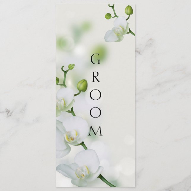 Soft Elegant Orchid Reserved Chair Sign Menu (Front)