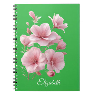 Soft Elegant Pink Floral Personalized Notebook