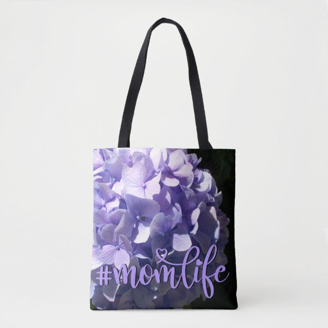 Soft elegant Purple flowers purple hydrangeas Tote Bag (Front)