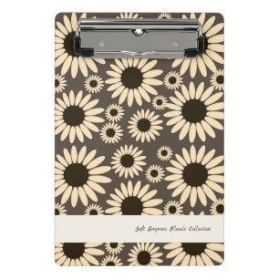 Soft Empress Florals Brown Mini Clipboard