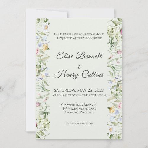 Soft English Garden Floral Wedding Invitation