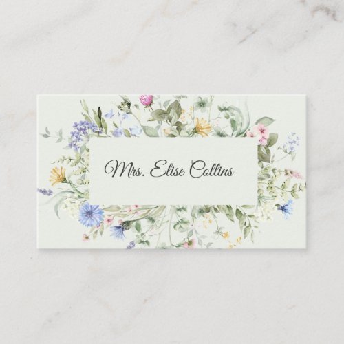 Soft English Garden Wedding Place Card