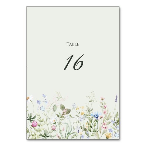 Soft English Garden Wedding Table Number