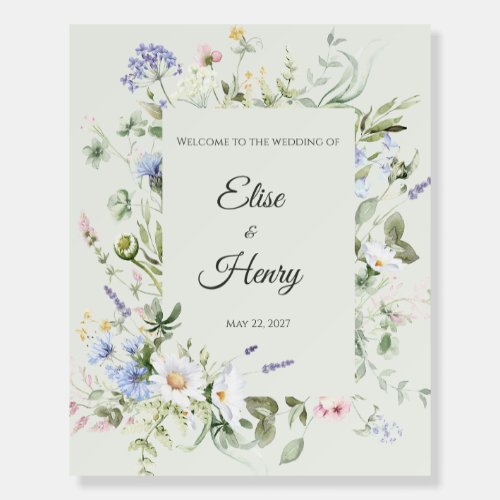 Soft English Garden Wedding Welcome Sign