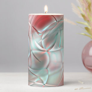 Soft etched glass with smooth grooves, cleary tone pillar candle