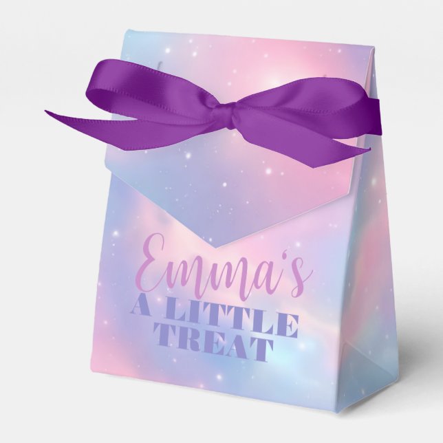 Soft Ethereal Pastel Cosmic Starry Night Galaxy Favor Boxes (Front Side)