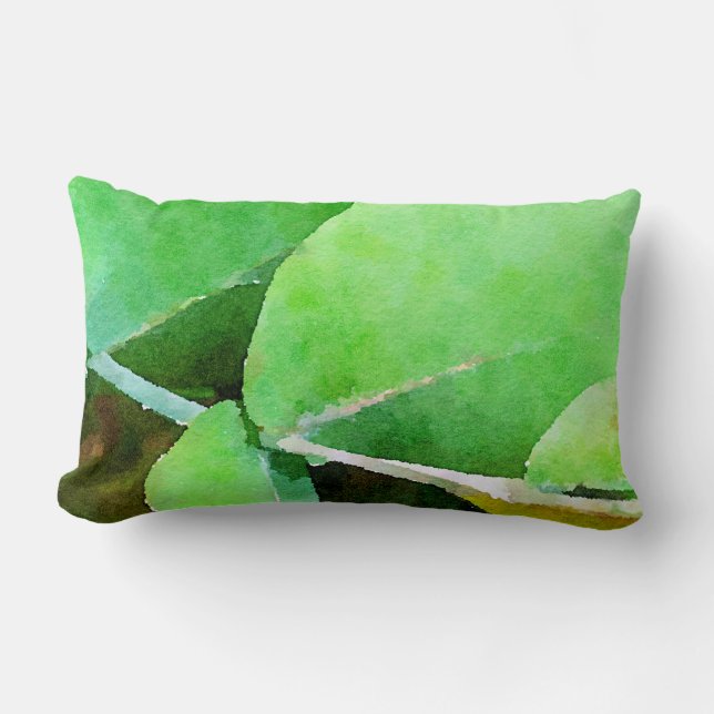 Soft Eucalypt Leaves Lumbar Pillow (Front)