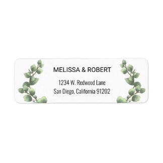 Soft Eucalyptus Leaves Minimalist Budget Label