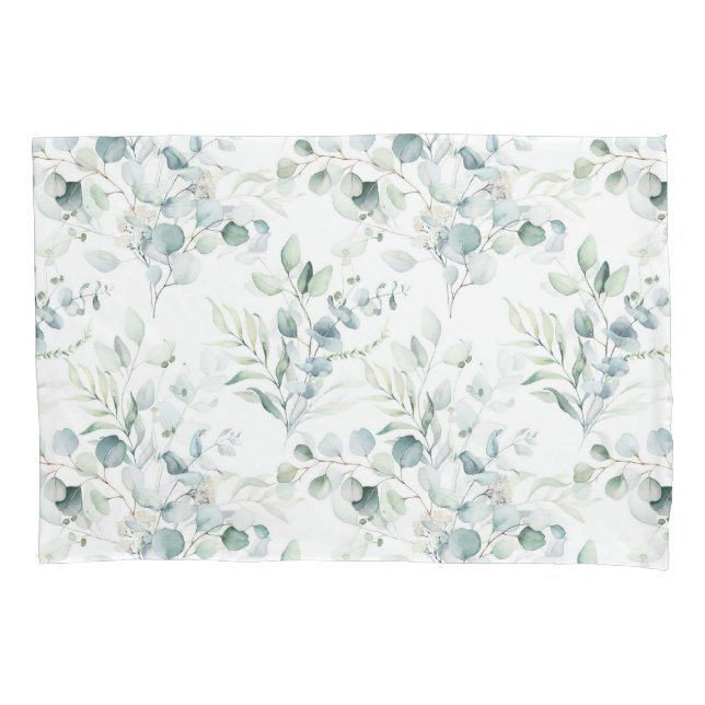 Soft Eucalyptus Pattern Pillow Case (Front)