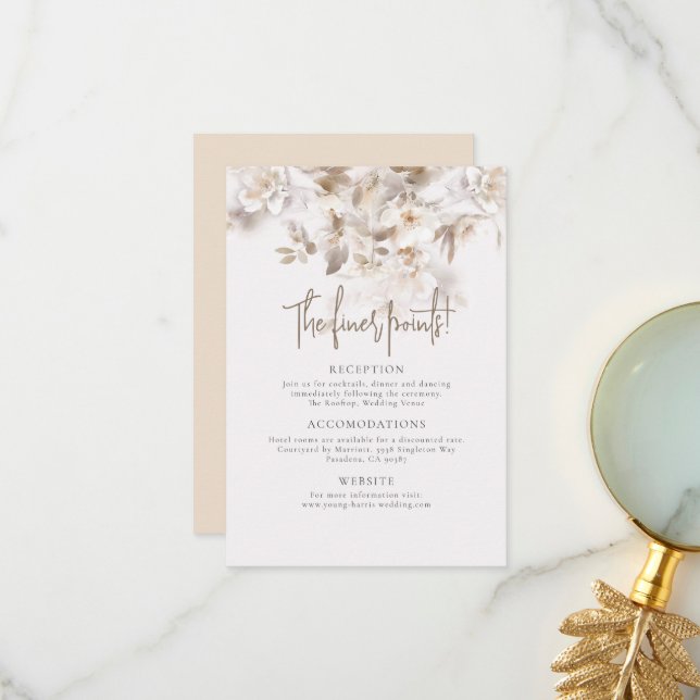 Soft Fall Leaves Wedding Details Card (Front/Back In Situ)