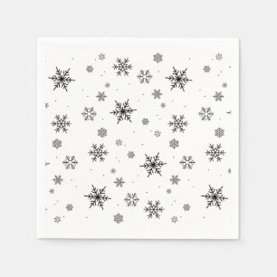 Soft Falling Snowflakes Winter Wedding Napkins