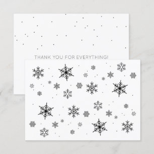 Soft Falling Snowflakes Winter Wedding Thank You Card