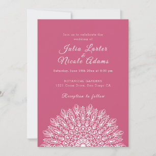 Soft Feather Dry Pampas Grass Mandala Wedding Invitation