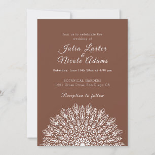 Soft Feather Dry Pampas Grass Mandala Wedding Invitation