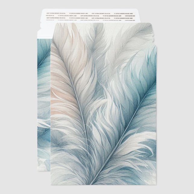 Soft Feathers Design Shipping Envelope Mailer (Front & Back)