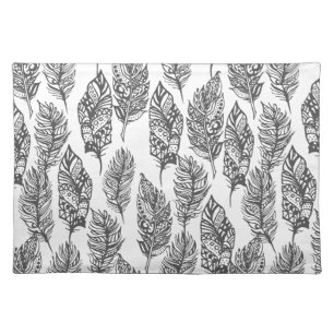 Soft Feathers Doodle Placemat