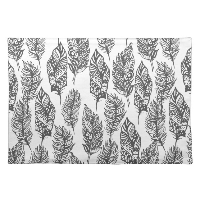 Soft Feathers Doodle Placemat (Front)